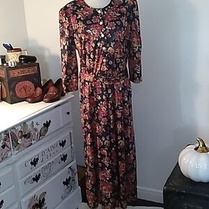Vintage 1980s Jenny floral maxi dress made in USA 🇺🇸
